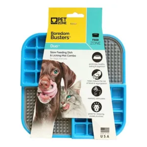 Pet Zone Boredom Busterz Duo Slow Feeder Lick Mat Blue