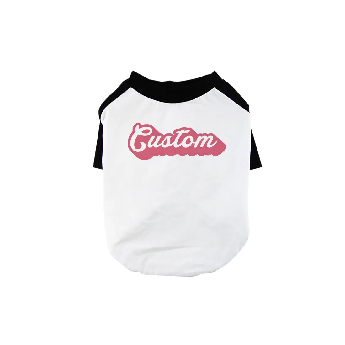 Pink Pop Up Text Pets Personalized Baseball Shirt for Small Dog