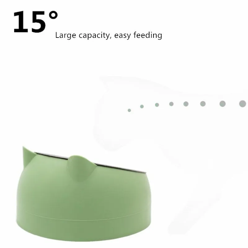 Protective Cervical Cat Bowl Oblique Mouth Pet Bowl with Inclined Design