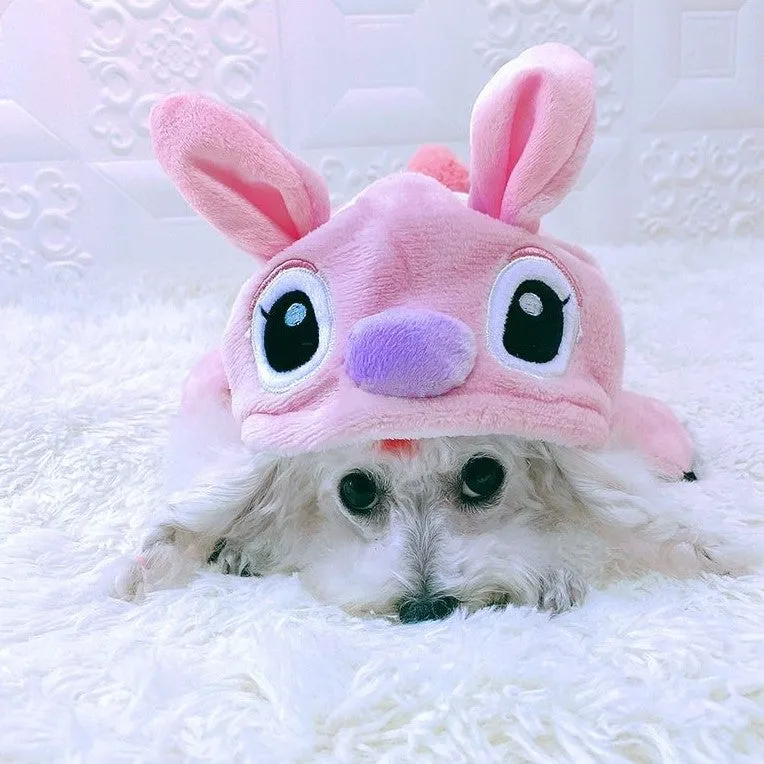 Stitch Angel Dog Costume Fleece Lined Hoodie