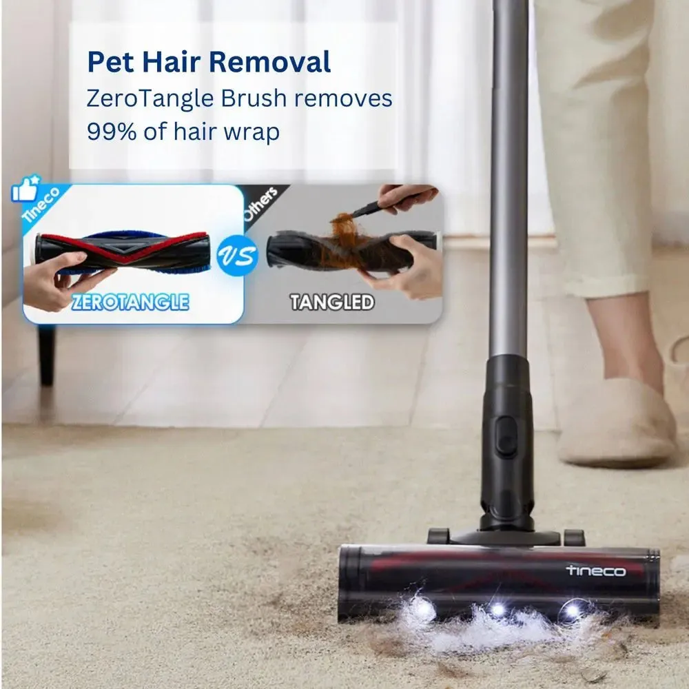 Tineco GO Pet Cordless Stick Vacuum with ZeroTangle Brush Technology Seafoam