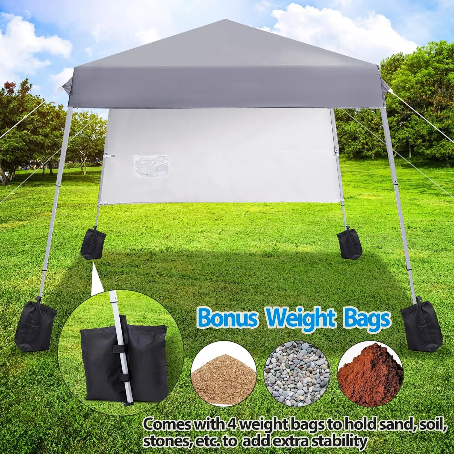 ZENY™ 8x8 FT Pop Up Canopy Tent, Foldable Adjustable Outdoor Waterproof Sun Protection Shelter with Wheeled Carry Bag for Camping Picnic Wedding Party